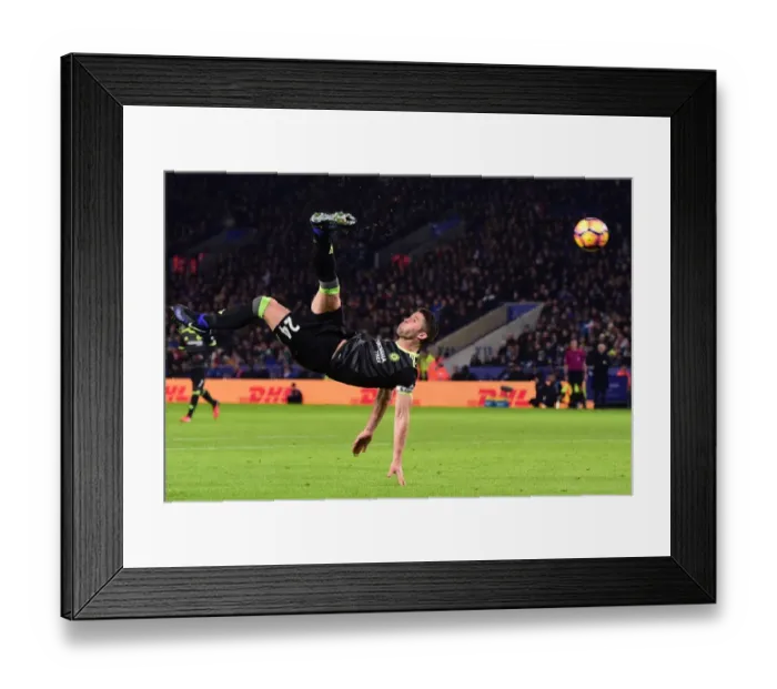 Framed Print : Gary Cahill's Daring Overhead Kick: Leicester City vs. Chelsea, Premier League Framed Print : Gary Cahill's Daring Overhead Kick: Leicester City vs. Chelsea, Premier League