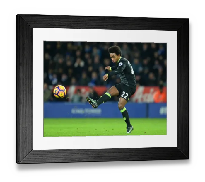 Framed Print : Willian in Action: Chelsea vs. Leicester City, Premier League 2017 Framed Print : Willian in Action: Chelsea vs. Leicester City, Premier League 2017
