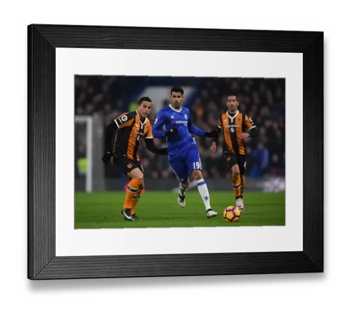 Framed Print : Diego Costa in Action: Chelsea vs Hull City, Premier League, Stamford Bridge