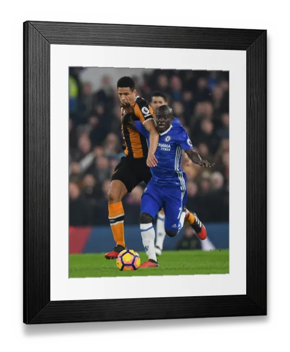 Framed Print : Intense Rivalry: Kante vs. Davies at Stamford Bridge - Chelsea vs. Hull City, Premier League Framed Print : Intense Rivalry: Kante vs. Davies at Stamford Bridge - Chelsea vs. Hull City, Premier League