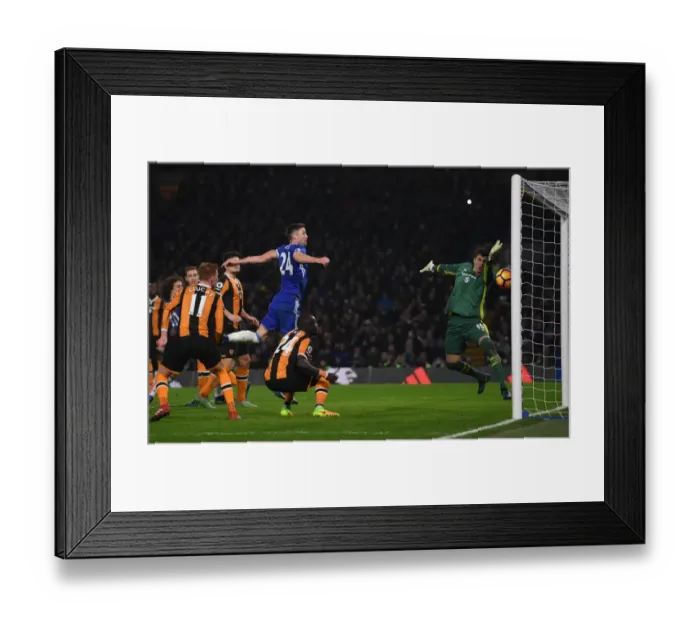 Framed Print : Gary Cahill Scores His Second Goal: Chelsea's Victory Over Hull City, Premier League, Stamford Bridge