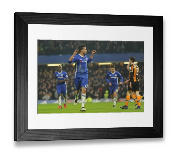 Framed Print : Diego Costa Scores Opening Goal: Chelsea vs Hull City, Premier League, Stamford Bridge, London, England, January 2017 Framed Print : Diego Costa Scores Opening Goal: Chelsea vs Hull City, Premier League, Stamford Bridge, London, England, January 2017