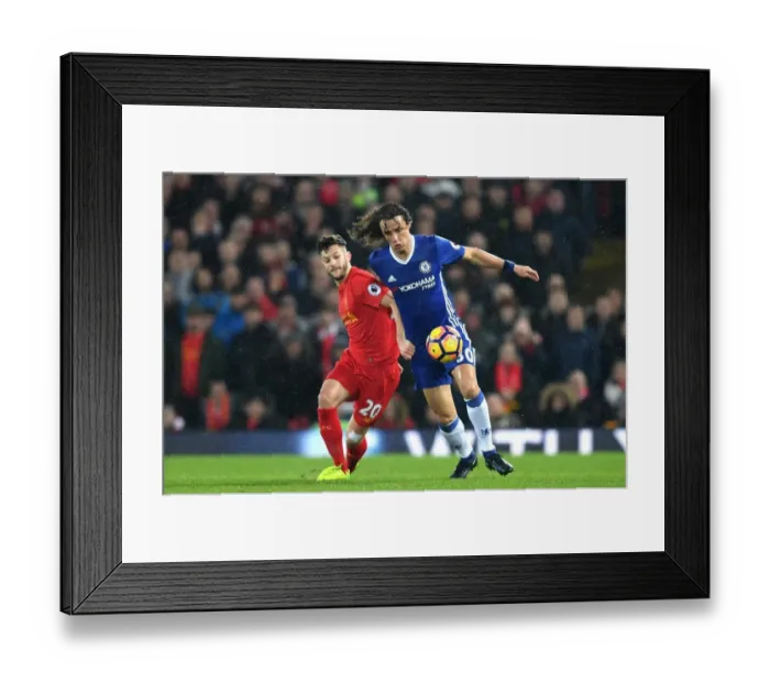 Framed Print : Intense Rivalry: Luiz vs. Lallana - Liverpool vs. Chelsea, Premier League: Battle for Supremacy Framed Print : Intense Rivalry: Luiz vs. Lallana - Liverpool vs. Chelsea, Premier League: Battle for Supremacy