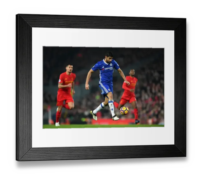 Framed Print : Diego Costa in Action: Liverpool vs. Chelsea, Premier League - Anfield Showdown