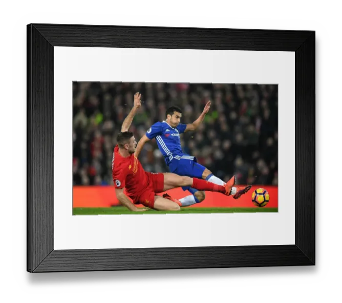 Framed Print : Clash at Anfield: Pedro vs. Henderson - Premier League Battle Framed Print : Clash at Anfield: Pedro vs. Henderson - Premier League Battle