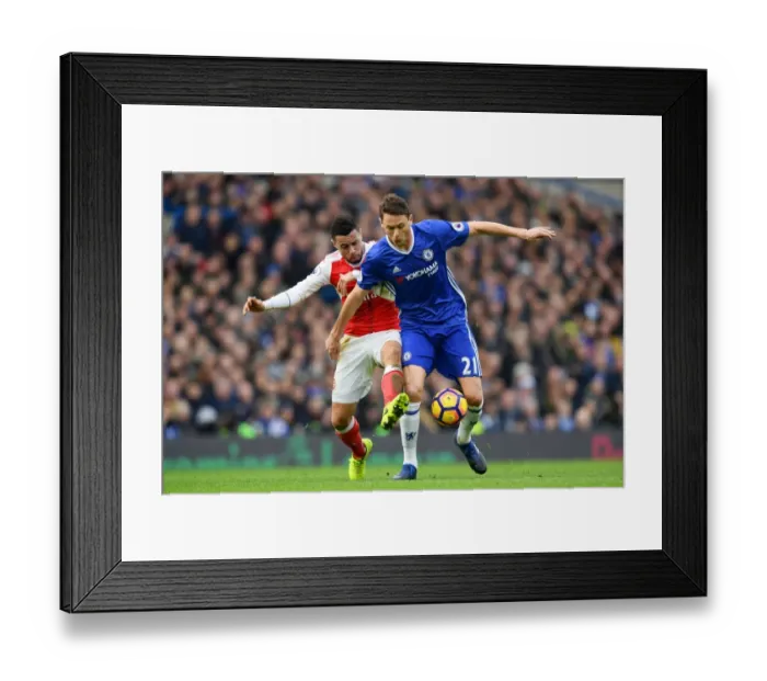 Framed Print : Intense Rivalry: Matic vs. Coquelin - Chelsea vs. Arsenal, Premier League Battle