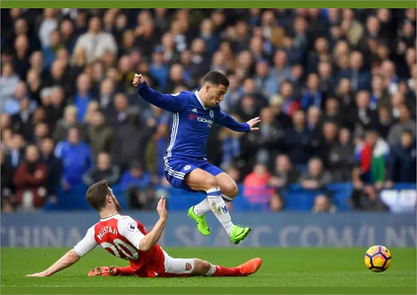 Hazard's Leap Over Mustafi: Intense Rivalry in Chelsea vs Arsenal Premier League Showdown