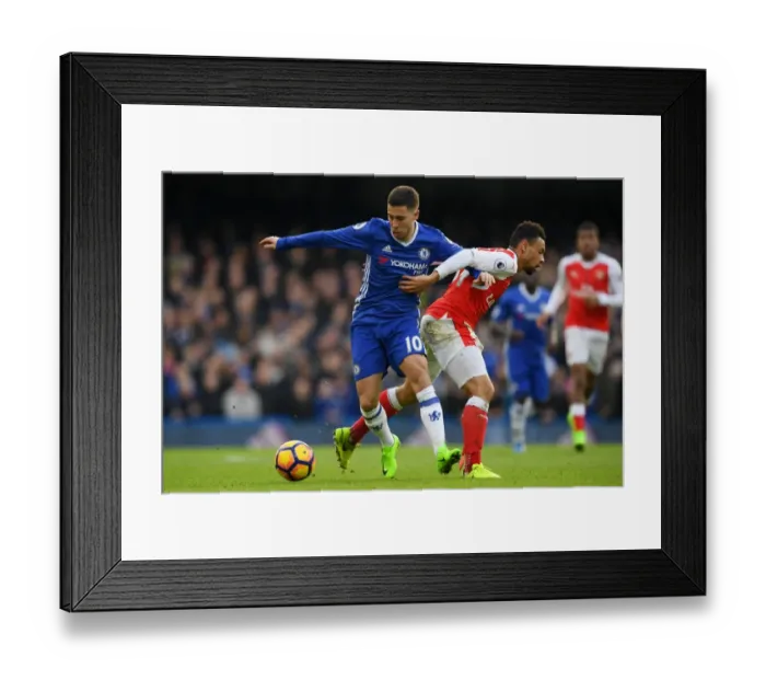 Framed Print : Hazard vs. Coquelin: A Battle for Supremacy at Stamford Bridge - Chelsea vs. Arsenal, Premier League Framed Print : Hazard vs. Coquelin: A Battle for Supremacy at Stamford Bridge - Chelsea vs. Arsenal, Premier League