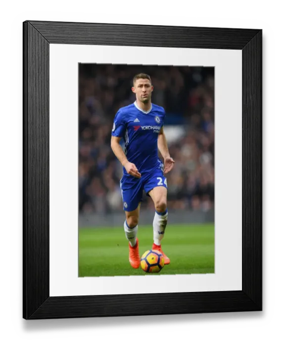 Framed Print : Gary Cahill's Battle: Chelsea vs Arsenal - Premier League Rivalry at Stamford Bridge