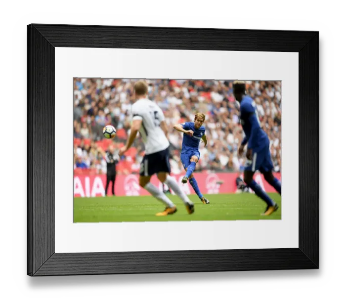 Framed Print : Marcos Alonso Scores the Opener: Chelsea Defeats Tottenham in Premier League Showdown