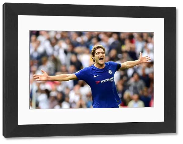 Marcos Alonso Scores Chelsea's Second Goal: Tottenham vs. Chelsea, Premier League 2017 - Wembley Stadium