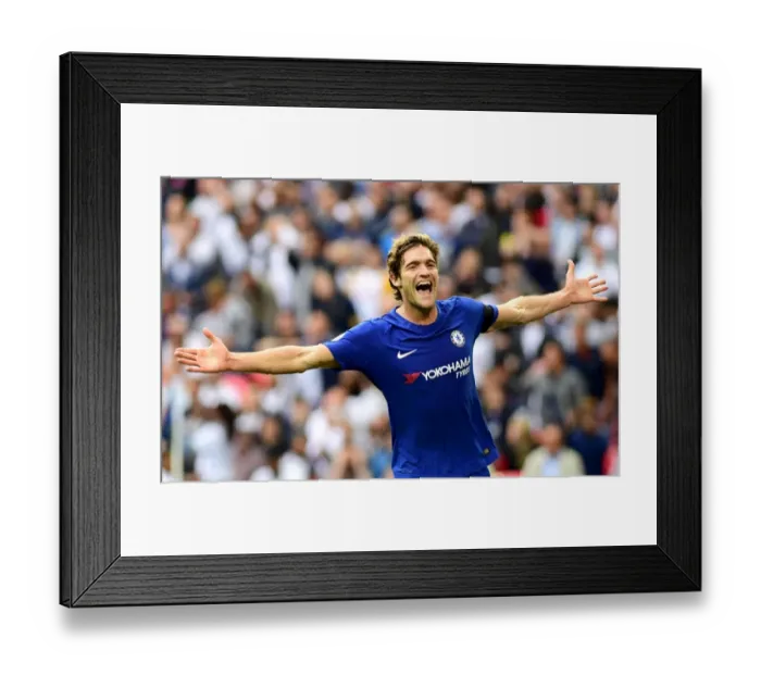 Framed Print : Marcos Alonso Scores Chelsea's Second Goal: Tottenham vs. Chelsea, Premier League 2017 - Wembley Stadium