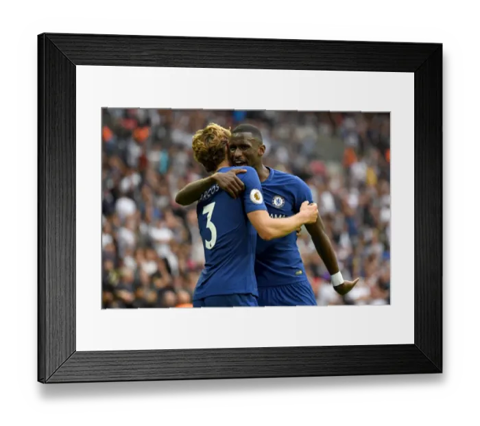 Framed Print : Chelsea's Alonso and Rudiger Celebrate Second Goal Against Tottenham in Epic Premier League Showdown Framed Print : Chelsea's Alonso and Rudiger Celebrate Second Goal Against Tottenham in Epic Premier League Showdown