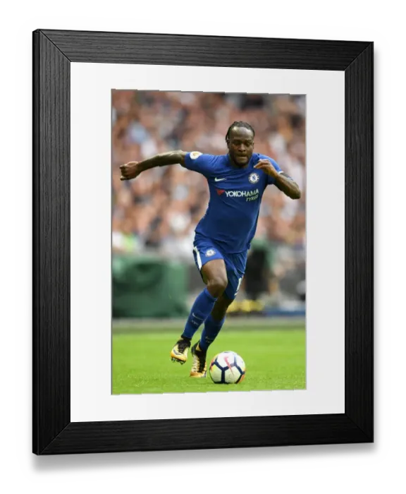 Framed Print : Victor Moses in Action: Chelsea vs. Tottenham, Premier League 2017, London