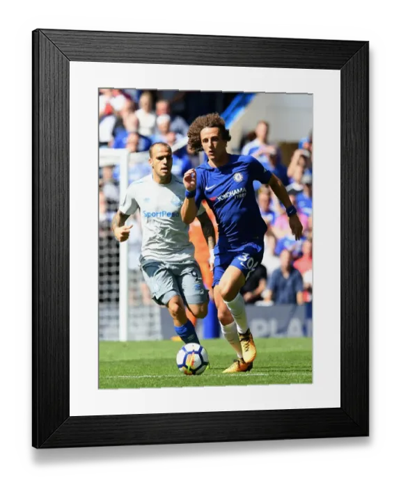 Framed Print : David Luiz in Action: Chelsea vs. Everton, Premier League, Stamford Bridge, London, 2017