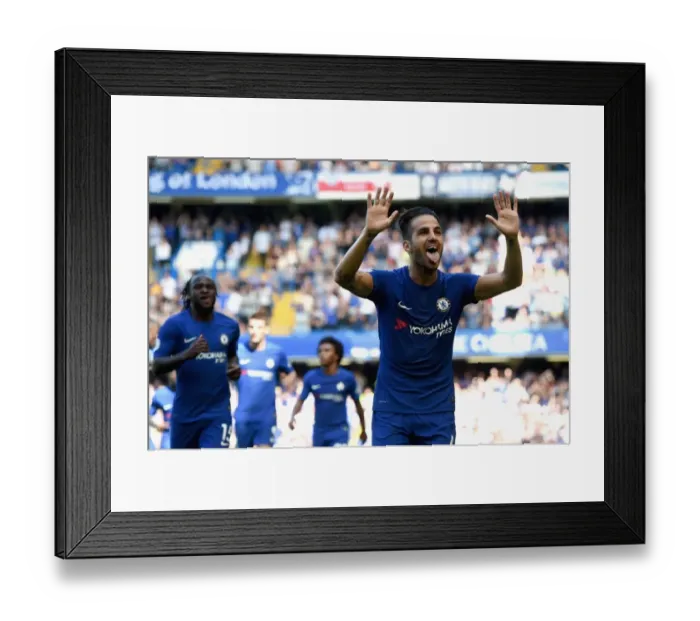 Framed Print : Cesc Fabregas Scores First Goal for Chelsea: Chelsea vs Everton, Premier League 2017 Framed Print : Cesc Fabregas Scores First Goal for Chelsea: Chelsea vs Everton, Premier League 2017