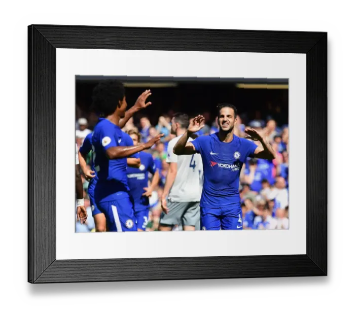 Framed Print : Chelsea Stars: Fabregas and Willian Celebrate First Goal vs Everton, Premier League 2017 Framed Print : Chelsea Stars: Fabregas and Willian Celebrate First Goal vs Everton, Premier League 2017