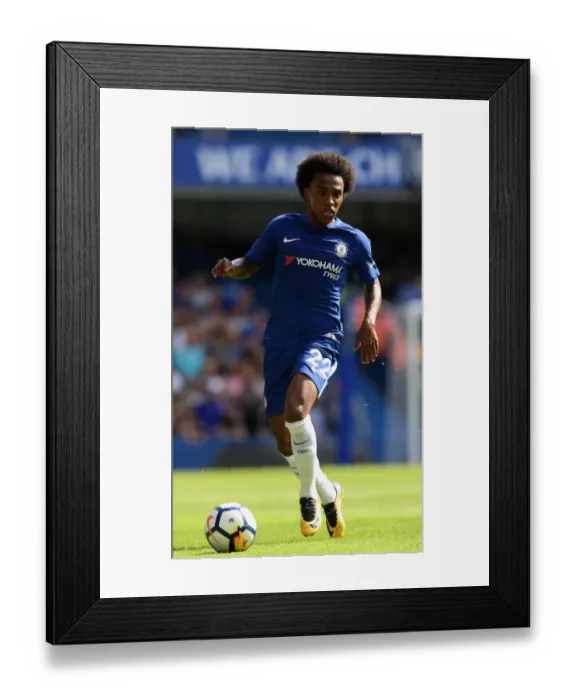 Framed Print : Willian in Action: Chelsea vs. Everton, Premier League at Stamford Bridge