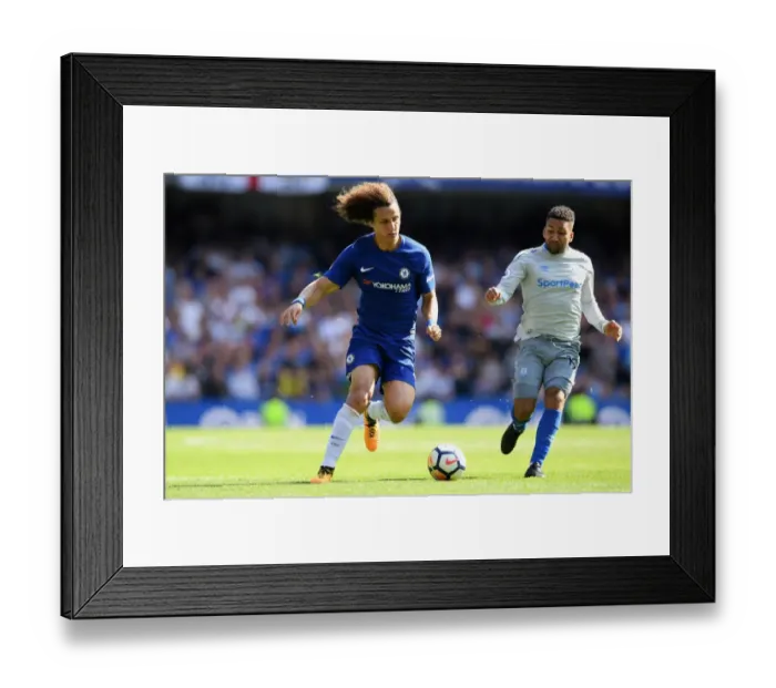 Framed Print : David Luiz in Action: Chelsea vs. Everton, Premier League 2017 - Stamford Bridge