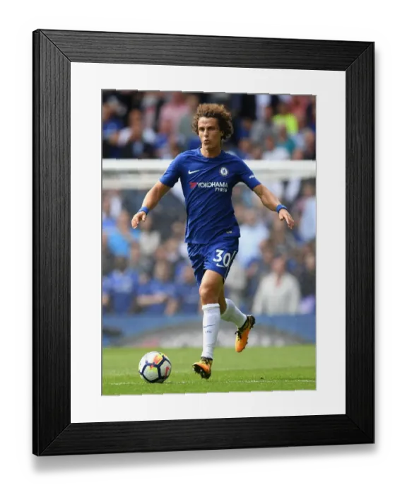 Framed Print : David Luiz in Action: Chelsea vs Burnley, Premier League 2017, Stamford Bridge