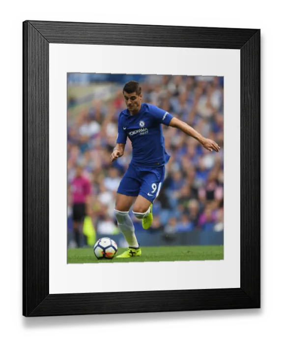 Framed Print : Alvaro Morata in Action: Chelsea vs Burnley, Premier League, Stamford Bridge