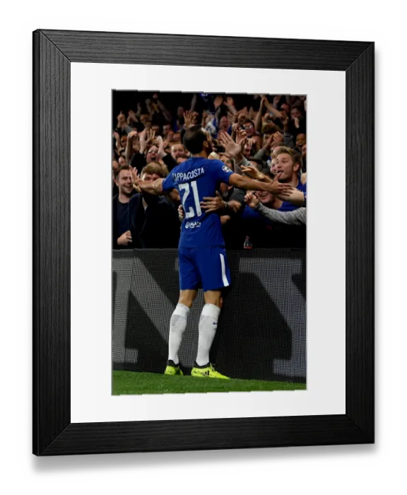 Framed Print : Zappacosta Scores Second: Chelsea Fans Go Wild in Stamford Bridge