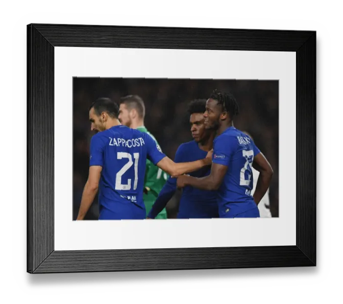 Framed Print : Michy Batshuayi Scores Fifth Goal: Chelsea Crushes Qarabag in Champions League