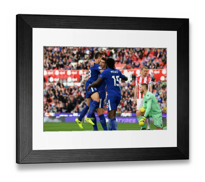 Framed Print : Morata Scores Fourth: Chelsea's Thrilling Win Against Stoke City Framed Print : Morata Scores Fourth: Chelsea's Thrilling Win Against Stoke City