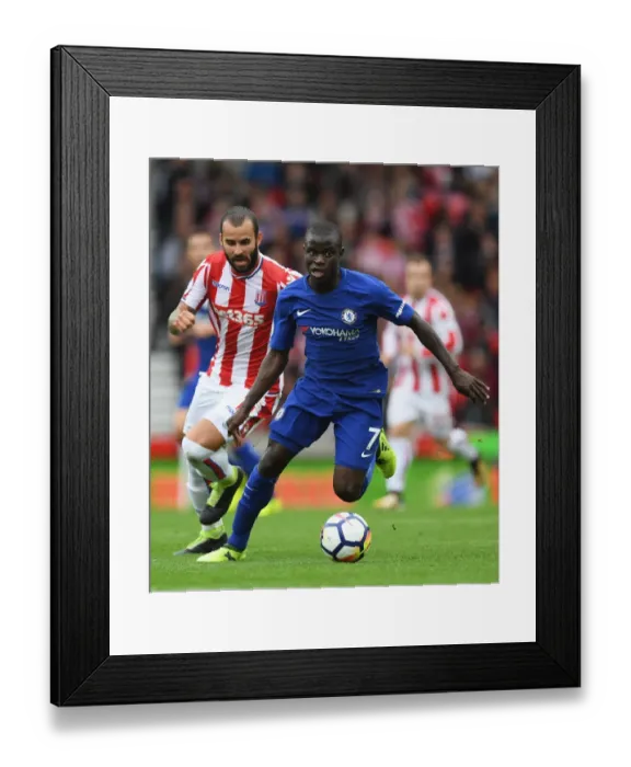 Framed Print : Intense Rivalry: Jese vs. Kante - Stoke City vs. Chelsea's Battle in the Premier League