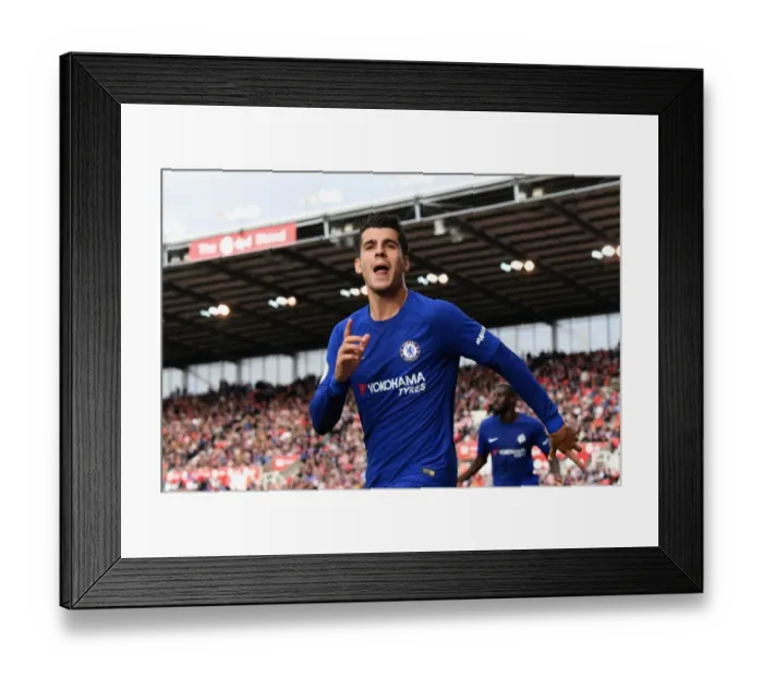Framed Print : Morata's Hat-Trick: Chelsea Dominates Stoke City in Premier League Framed Print : Morata's Hat-Trick: Chelsea Dominates Stoke City in Premier League