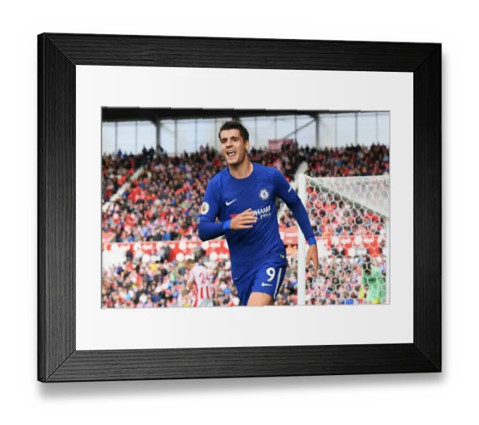 Framed Print : Morata's Hat-Trick: Chelsea Thrashes Stoke City 4-0 in Premier League Framed Print : Morata's Hat-Trick: Chelsea Thrashes Stoke City 4-0 in Premier League