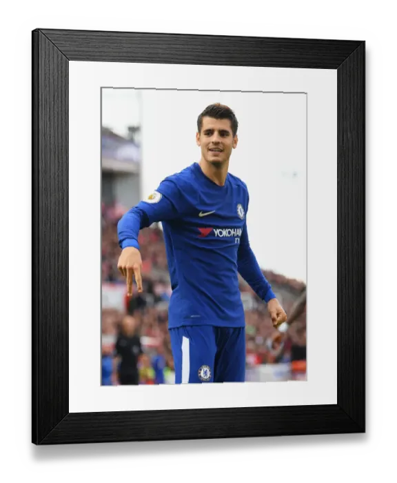 Framed Print : Morata's Hat-Trick: Chelsea's Triumph Over Stoke City in Premier League Framed Print : Morata's Hat-Trick: Chelsea's Triumph Over Stoke City in Premier League
