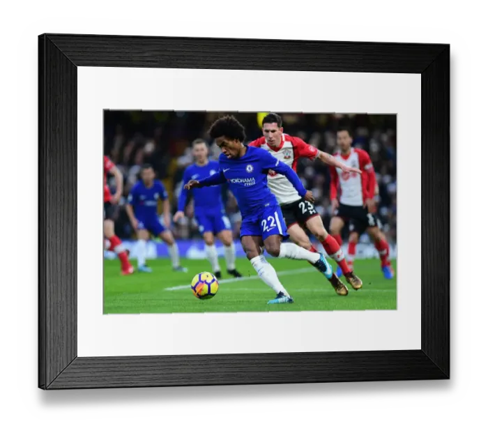 Framed Print : Willian vs. Hojbjerg: A Footballing Battle in the Chelsea vs. Southampton Rivalry Framed Print : Willian vs. Hojbjerg: A Footballing Battle in the Chelsea vs. Southampton Rivalry