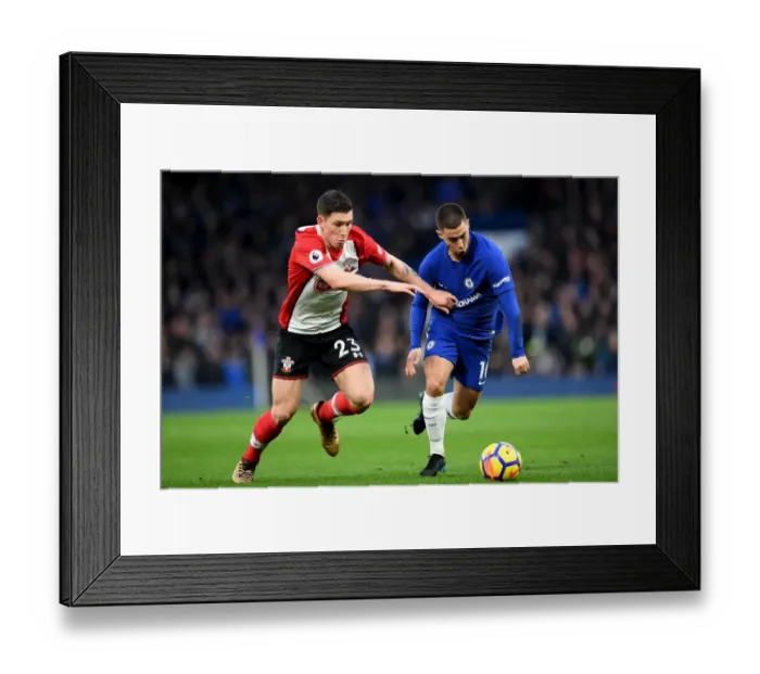 Framed Print : Hojbjerg vs. Hazard: A Premier League Battle at Stamford Bridge Framed Print : Hojbjerg vs. Hazard: A Premier League Battle at Stamford Bridge