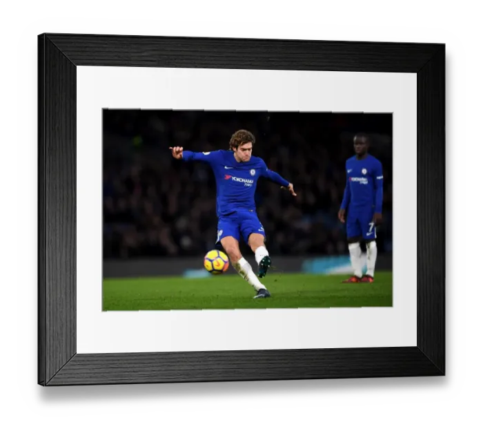 Framed Print : Marcos Alonso Scores Free-Kick: Chelsea's Goal vs Southampton, Premier League, Stamford Bridge Framed Print : Marcos Alonso Scores Free-Kick: Chelsea's Goal vs Southampton, Premier League, Stamford Bridge