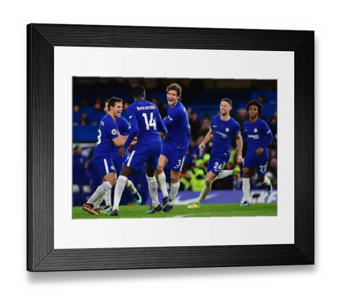 Framed Print : Chelsea Celebrate: Alonso Scores First Goal Against Southampton (17-12-16)