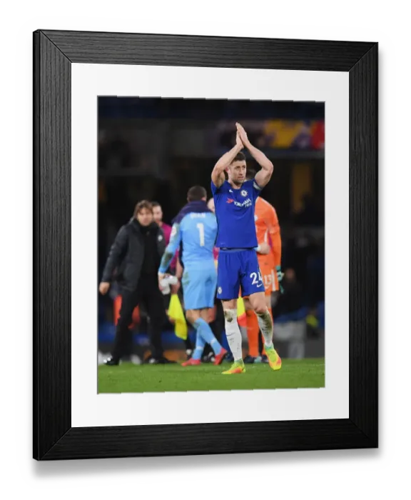 Framed Print : Chelsea's Gary Cahill Celebrates with Fans after Victory over Brighton