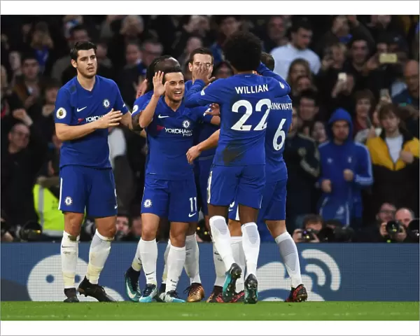 Chelsea's Pedro Scores Third Goal vs Stoke City in Premier League