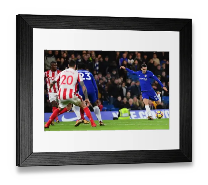 Framed Print : Chelsea's Davide Zappacosta Scores Fifth Goal vs Stoke City in Premier League