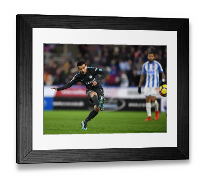 Framed Print : Pedro Scores Chelsea's Third Goal: Huddersfield Town vs. Chelsea, Premier League Framed Print : Pedro Scores Chelsea's Third Goal: Huddersfield Town vs. Chelsea, Premier League