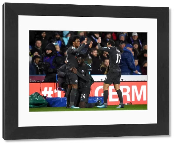 Chelsea Celebrate Tiemoue Bakayoko's Goal vs. Huddersfield Town, Premier League