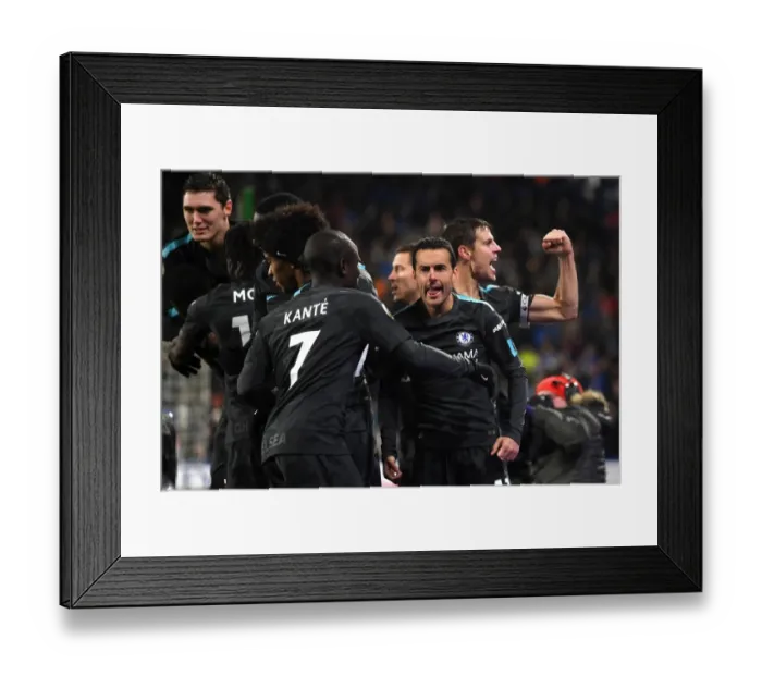Framed Print : Chelsea's Pedro Scores Third Goal vs. Huddersfield Town in Premier League Framed Print : Chelsea's Pedro Scores Third Goal vs. Huddersfield Town in Premier League