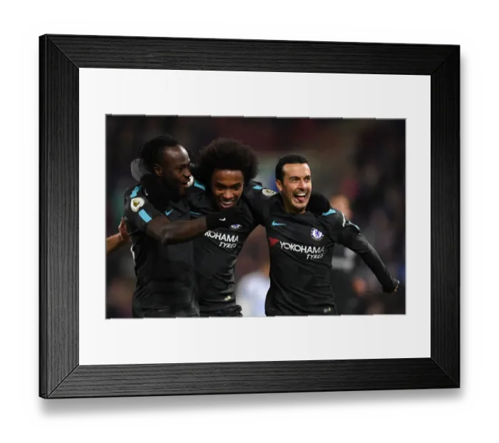 Framed Print : Chelsea Celebrate Pedro's Goal Against Huddersfield Town, Premier League Framed Print : Chelsea Celebrate Pedro's Goal Against Huddersfield Town, Premier League