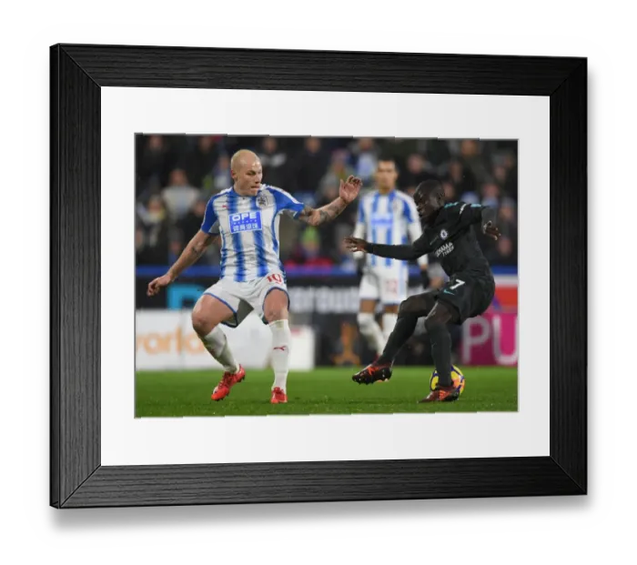 Framed Print : Chelsea's N'Golo Kante Dodges Huddersfield's Aaron Mooy: Premier League Showdown Framed Print : Chelsea's N'Golo Kante Dodges Huddersfield's Aaron Mooy: Premier League Showdown