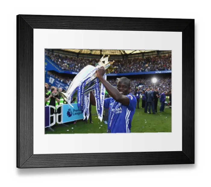 Framed Print : Chelsea's N'Golo Kante Celebrates Premier League Victory vs Sunderland