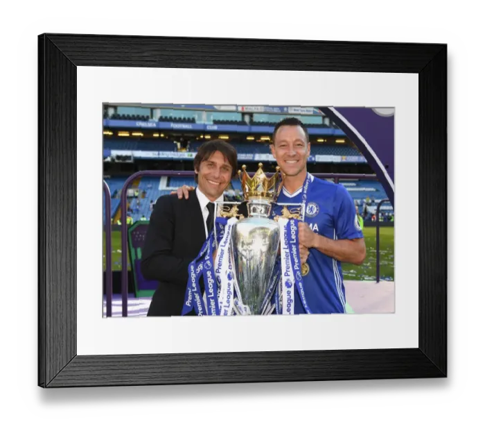 Framed Print : Chelsea Football Club: Conte and Terry Celebrate Premier League Title Victory with Fans at Stamford Bridge