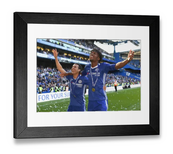 Framed Print : Chelsea Football Club: Pedro and Batshuayi Rejoice in Premier League Triumph at Stamford Bridge Framed Print : Chelsea Football Club: Pedro and Batshuayi Rejoice in Premier League Triumph at Stamford Bridge