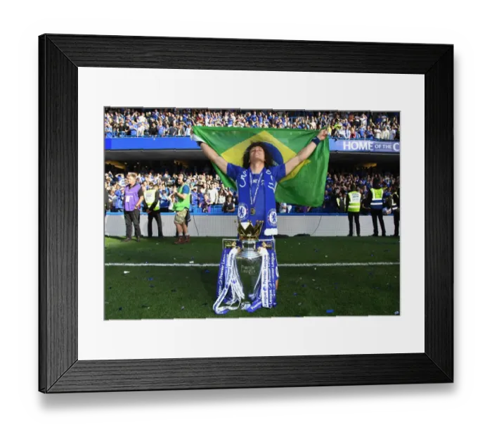 Framed Print : David Luiz: Chelsea's League-Winning Moment (2017) Framed Print : David Luiz: Chelsea's League-Winning Moment (2017)