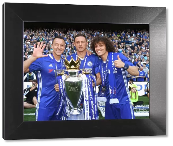 Chelsea Celebrates Premier League Victory: Terry, Matic, and Luiz Rejoice after Chelsea v Sunderland