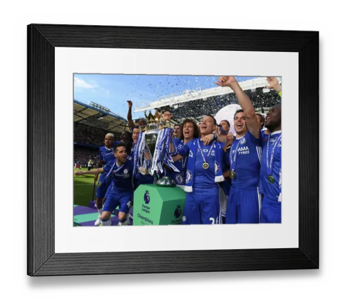 Framed Print : Chelsea Football Club: Gary Cahill and John Terry Lift the Premier League Trophy after Chelsea vs Sunderland, May 2017
